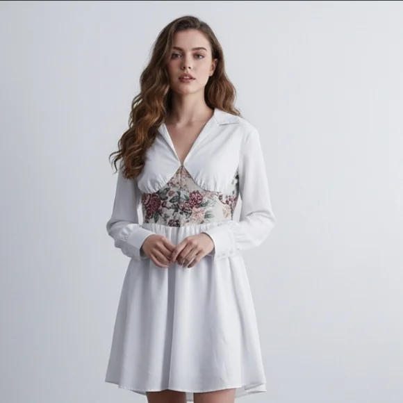 Cider Mini Upholstery V-Neckline Corset Dress - Picture 1 of 10